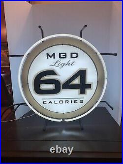 Vintage Miller MGD Genuine Draft Beer Neon Light Sign Beer 64 Calories