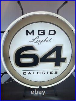 Vintage Miller MGD Genuine Draft Beer Neon Light Sign Beer 64 Calories