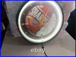 Vintage Miller Sharps Beer Neon 17in Clock Sign Tested & Works 1993