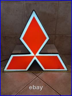 Vintage Mitsubishi Dealership Sign Neon EVO Lancer GSR 3000 OOAK Large 31X28X10