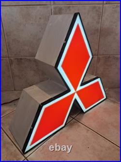 Vintage Mitsubishi Dealership Sign Neon EVO Lancer GSR 3000 OOAK Large 31X28X10