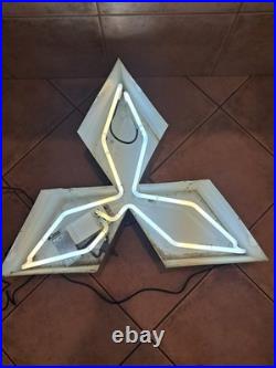 Vintage Mitsubishi Dealership Sign Neon EVO Lancer GSR 3000 OOAK Large 31X28X10
