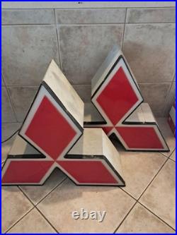 Vintage Mitsubishi Dealership Sign Neon EVO Lancer GSR 3000 OOAK Large 31X28X10