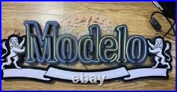 Vintage Modelo Cerveza 1925 Double Griffin Flashing Neon Light Beer Sign 30x12