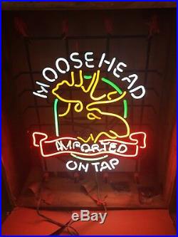 Vintage Moose Head Neon Sign NOS in Crate