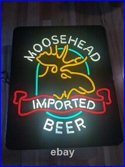Vintage Moosehead Beer Sign Light Neo Neon Everbrite 27x21