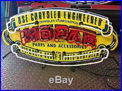 Vintage Mopar Shield Neon Advertising Sign 17 X 32 NO SHIPPING