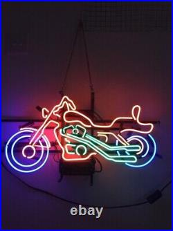 Vintage Motorcycle 20 Neon Sign Light Lamp Gift Show Bar With Dimmer