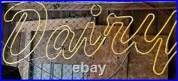 Vintage NEON Dairy Sign Over 7 feetlong