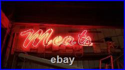 Vintage NEON Meats Sign Over 10 feetlong