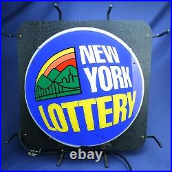 Vintage NEW YORK NY LOTTERY NEON SIGN Lamp Blue Lotto Zeon Man Cave/Commercial