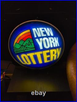 Vintage NEW YORK NY LOTTERY NEON SIGN Lamp Blue Lotto Zeon Man Cave/Commercial