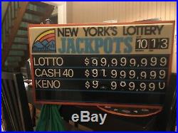 Vintage NY Lottery Jackpot Light Up Sign That Works