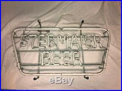 Vintage N. O. S. Three Stegmaier Beer Neon Signs In Original Crate/Transformers
