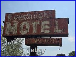 Vintage Neon 1950s Coachlite Motel Metal Sign