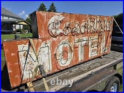 Vintage Neon 1950s Coachlite Motel Metal Sign