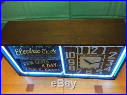 Vintage Neon Action Ad Clock Warner Electric Chicago advertising ser #10-10254