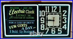 Vintage Neon Ad Clock Telechron advertising sign NOS Turquoise neon tube part
