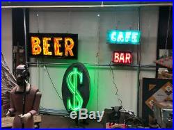 Vintage Neon Bar Sign Tin Can Diminutive