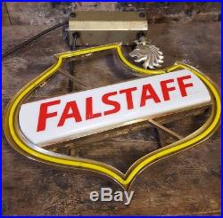 Vintage Neon Beer Falstaff Neon Advertising Sign Working Early Beer Sign