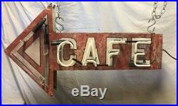 Vintage Neon Cafe Arrow Sign Diminutive Size Shipping Available