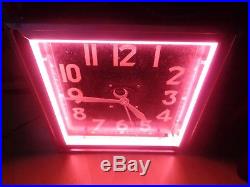 Vintage Neon Clocks Neon Clock Sales Co. Chicago ILL