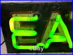 Vintage Neon Eat Tin Can Sign