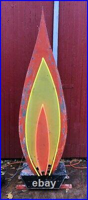 Vintage Neon Flame Sign 2 Colors Energy Co. Shipping Available
