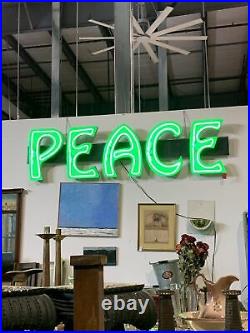 Vintage Neon Green Peace Sign