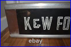 Vintage Neon K&W Food Shop Advertising Art Deco Lighted SIGN WORKS