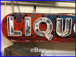 Vintage Neon Liquors Tin Can Sign Shipping Available