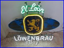 Vintage Neon Lowenbrau Beer Sign, Great Condition. Fully Functional, Original
