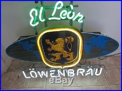 Vintage Neon Lowenbrau Beer Sign, Great Condition. Fully Functional, Original