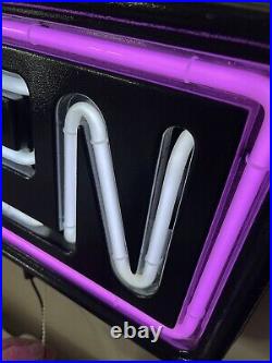 Vintage Neon OPEN Sign Window Hanging Large Business Electric 24 Pull Switch