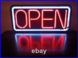 Vintage Neon OPEN Sign Window Large Business Electric Thank You Come Again