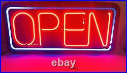 Vintage Neon OPEN Sign Window Large Business Electric Thank You Come Again