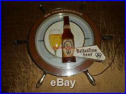 Vintage Neon Products Ballantine Beer Ships Wheel Lighted Beer Sign 21