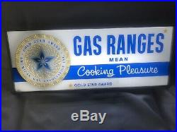 Vintage Neon Products Corp. Motion Lighted Gas Range Gold Star Motion Award Sign