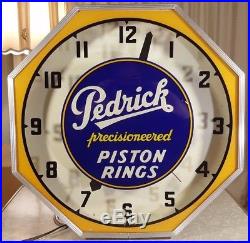Vintage Neon Products Inc Npi Pedrick Piston Rings Octagonal Neon Clock