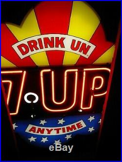 Vintage Neon Sign7up, Peter Max Theme DRINK UN 7UP ANYTIME, #50027, 1973 NEW