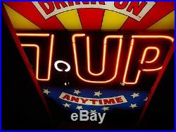 Vintage Neon Sign7up, Peter Max Theme DRINK UN 7UP ANYTIME, #50027, 1973 NEW