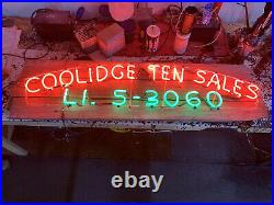 Vintage Neon Sign Auto Sales (2) 10 Mile Coolidge Masco Battery Automotive Rare
