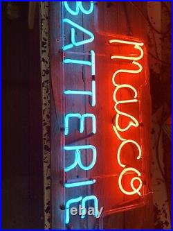 Vintage Neon Sign Auto Sales (2) 10 Mile Coolidge Masco Battery Automotive Rare