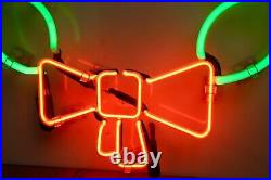 Vintage Neon Sign Christmas Wreath Original Hanging Store Display Decoration