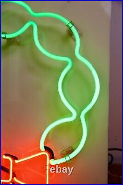 Vintage Neon Sign Christmas Wreath Original Hanging Store Display Decoration