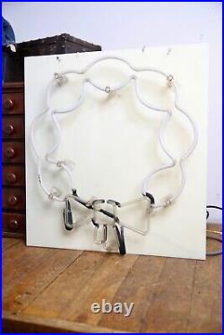 Vintage Neon Sign Christmas Wreath Original Hanging Store Display Decoration