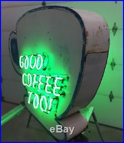 Vintage Neon Sign, Coffee Cup, 1940s 1950s, Original