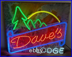 Vintage Neon Sign Dave's Lodge Man Cave/Art Work/Wall Decor 30 X 26