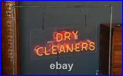 Vintage Neon Sign Dry Cleaning Clothing Cleaners Tailor lighted store display