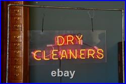 Vintage Neon Sign Dry Cleaning Clothing Cleaners Tailor lighted store display